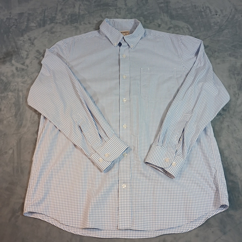 Duluth Trading Co Wrinklefighter Shirt Mens Large Button Down Cotton L/S